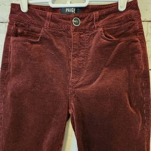 PAIGE- Hoxton Ankle-Burgundy Courdroy jeans...size 25